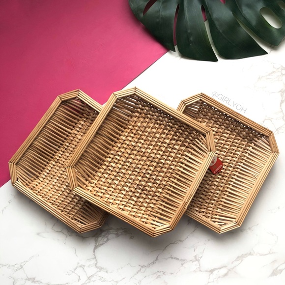 Vintage Tianjin Wicker Rattan Weave Catchall Trays - Picture 2 of 7